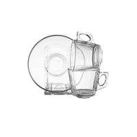 طقم فناجين اسبريسو زجاج سادة 12 قطعة 75 مل