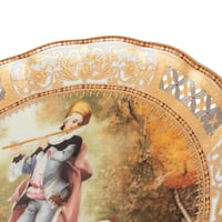 صحن فاكهة مدور دهبي فضي لميع فاخر كليوبترا مقاس 30...