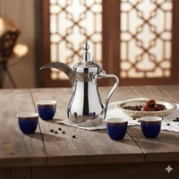 دلة قهوة سعودي كروم لماع سادة 1.6 ليتر