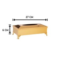 سلة وعلبة مناديل معدن ذهبي