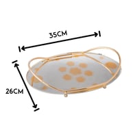 صينية تقديم معدن فضي ذهبي مفرد