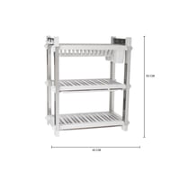 حامل صحون 3 دور من استانلس والبلاستيك