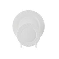 طقم عشاء اركوبال ابيض فاخر مخطط مدور 18 قطعة 6 اشخ...