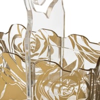 حامل ملاعق للمائدة اكريلك نقشات ذهبي 2 خانة