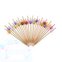 اعواد تمر وحلى خشب بمقبض خرز ملون 25 قطعة