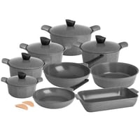 طقم قدور جرانيت جويل رصاصي 16 قطعة بجودة عالية