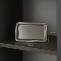 صحن تقديم مستطيل معدن نيكل لماع مقاس 25*15 بزخرفة...