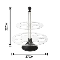 شيالة فناجين قهوة اكريلك شفاف مع اسود 12 خانة