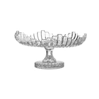 صحن حلاوة زجاج مخطط بقاعدة مقاس 29 سم