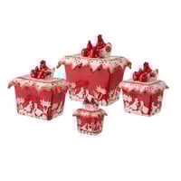 طقم سكر وشاي سيراميك احمر صغير