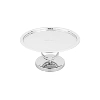 صحن تقديم الكيك والحلويات معدن استيل لماع مدور مقا...