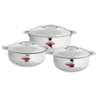 طقم حافظات استيل 3 قطعة هندي مقاس كبير