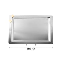 صينية تقديم ستيل فاخر مستطيل نيكل ذهبي مقاس 53 سم