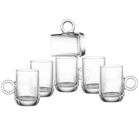 بيالات شاي زجاج شفاف 6 قطعة