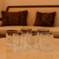 كاسات ماء زجاج محجر 6 حبة 170 مل