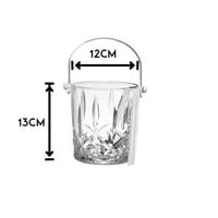 سطل ثلج زجاج مزخرف مع ملقط