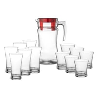 طقم جك وكاسات زجاج 13 قطعة