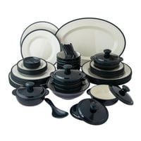 طقم عشاء ميلامين كحلي 57 قطعة 6 اشخاص