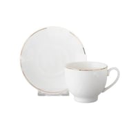 طقم فناجين شاي بورسلان ابيض وذهبي 8 قطعة 4 اشخاص 1...