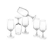 طقم كاسات عصير زجاج شفاف 6 قطعة