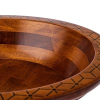 قدح تقديم خشب مدور فيتنامي للعصيد مقاس 37 سم