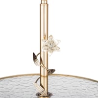 شيالة كيك وحلويات معدن ذهبي بصحن زجاج مثلج مقاس 35...