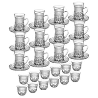 طقم شاي وقهوة زجاج فاخر مزخرف 36 قطعة 12 شخص