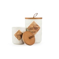 طقم علب سكر وشاي و بهارات بورسلان مع استاند خشب 7...