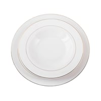 طقم عشاء بورسلان صيني السيف ابيض بخط ذهبي 52 قطعة...