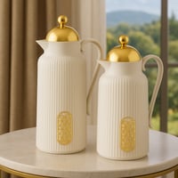 طقم ترامس برستيج ابيض وذهبي 2 قطعة