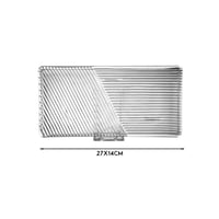 صحن تقديم زجاج مستطيل 27*14 سم ديزاين مربعات مقاس