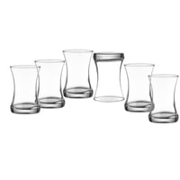 طقم كاسات شاي زجاج تركي شفاف سادة 6 قطعة 155 مل