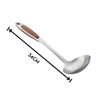 طقم ملاعق طبخ استيل يد خشبي 4 قطعة