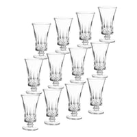 طقم كاسات عصير زجاج بقاعدة محجرة 12 قطعة ( 100 مل...