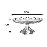 صحن تقديم الحلا و الفواكه زجاج محجر مدور بقاعدة مق...