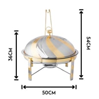 سخان طعام استيل نيكل وذهبي لماع مقاس 50 سم برجول