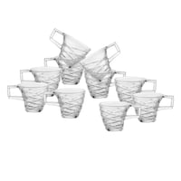 فناجين اسبريسو زجاج 70 مل مخطط 10 قطعة