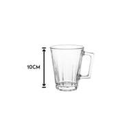 طقم اكواب زجاج شفاف مخطط السيف 6 قطعة 250 مل