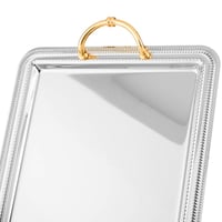 طقم صواني السيف روجين استيل وذهبي مستطيل 3 قطعة