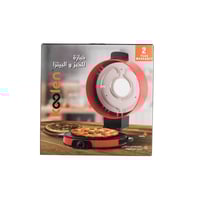 خبازة كهربائية مدورة مقاس 30 سم لون احمر 1800 واط