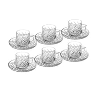 طقم فناجين اسبريسو زجاج مربعات 6 اشخاص سعة 85 مل