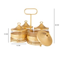 حامل حلاوة لون ذهبي رباعي