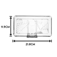 طقم صحون تقديم زجاج تركي مزخرف مستطيل 2 قطعة