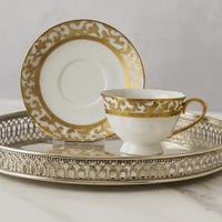 فنجان شاي بورسلان 2 قطعة ذهبي 180 مل