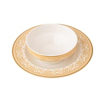 طقم عشاء نيو بون شاينا بنقشات ذهبية 28 قطعة 6 اشخا...