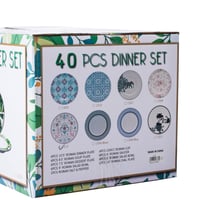 طقم سفرة 40 قطعة بورسلان ملو