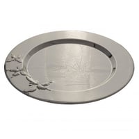 صحون تقديم معدن مدور فضي