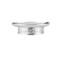 صجن تقديم معدن فضي مقاس 25 سم بقاعدة شبك مدور