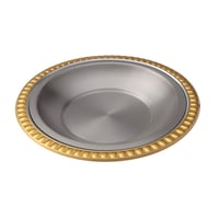 صحن كوزي معدن نيكل وذهبي مدور مقاس 35 سم بغطاء متح...