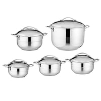 طقم قدور استيل تركي 18/10 , 10 قطعة